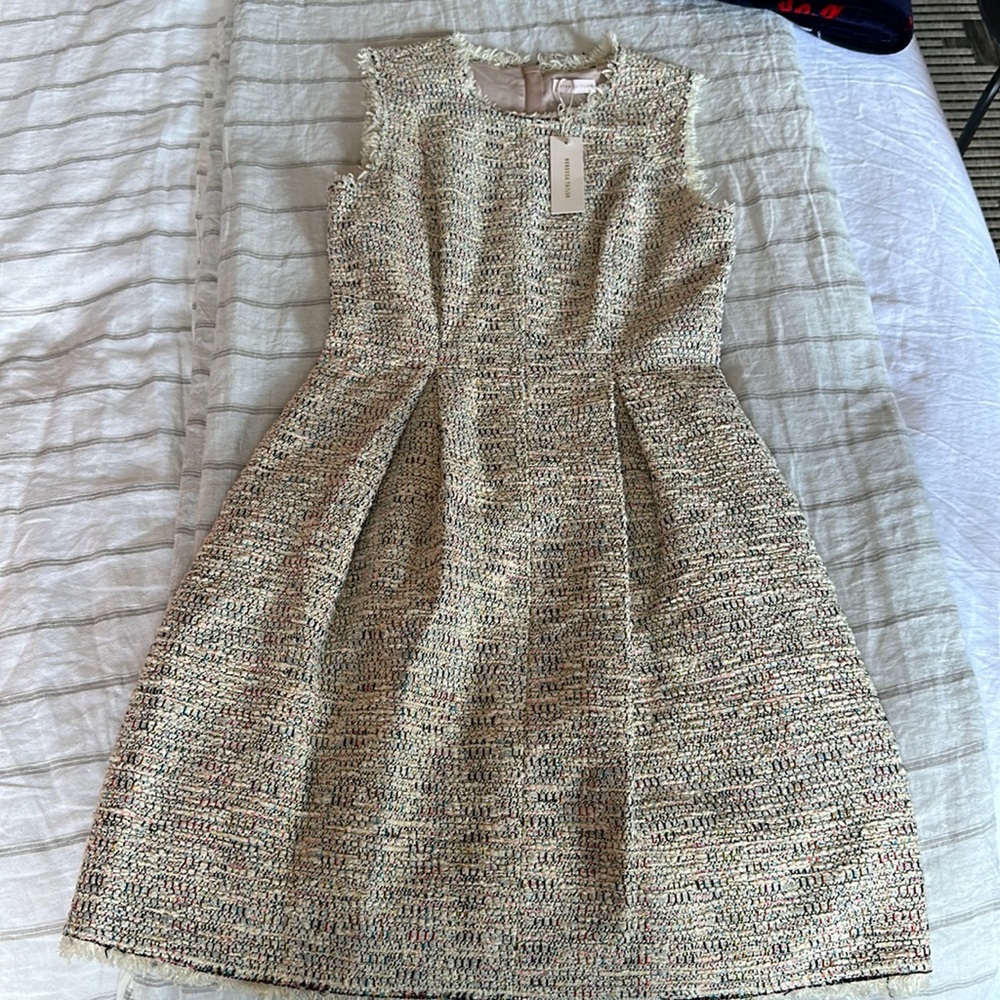 Rebecca Taylor NWT SZ 10 SL RAINBOW Tweed Sheath Dress
